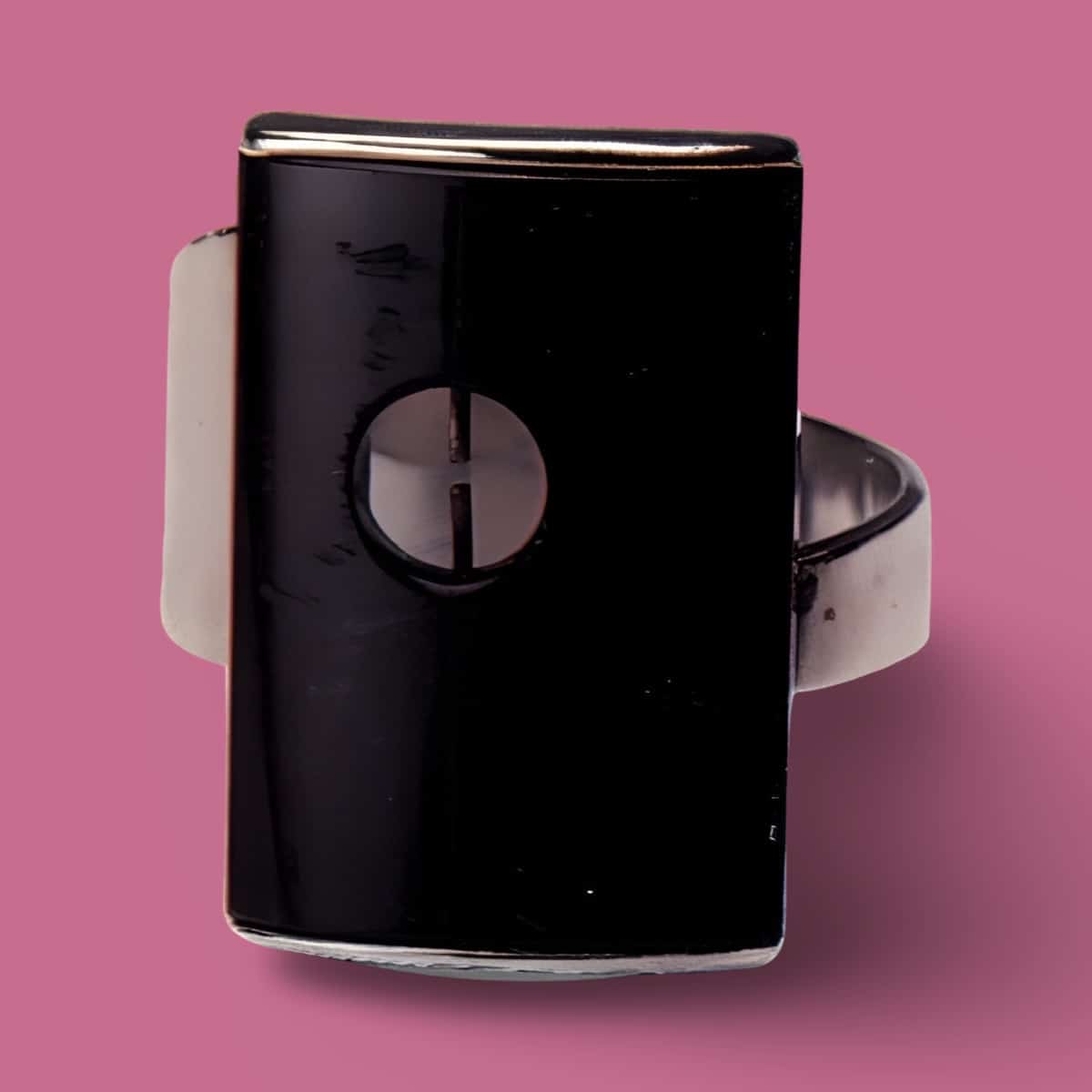 Margaret De Patta silver black onyx ring 1955