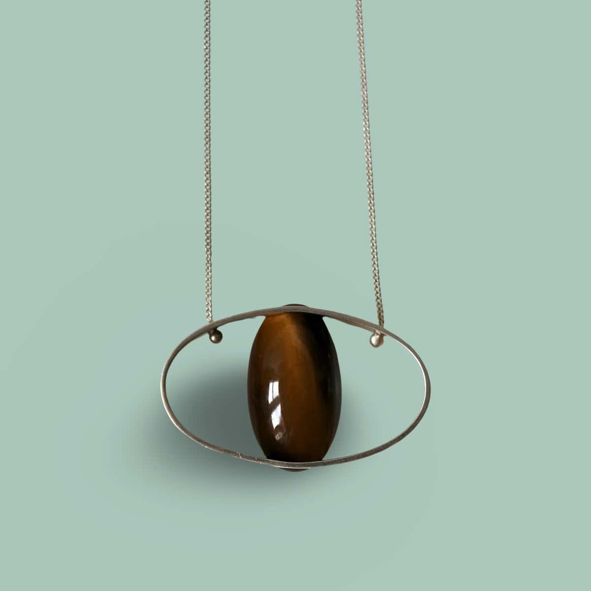 Modernist tiger eye necklace by Heikki Kaksonen