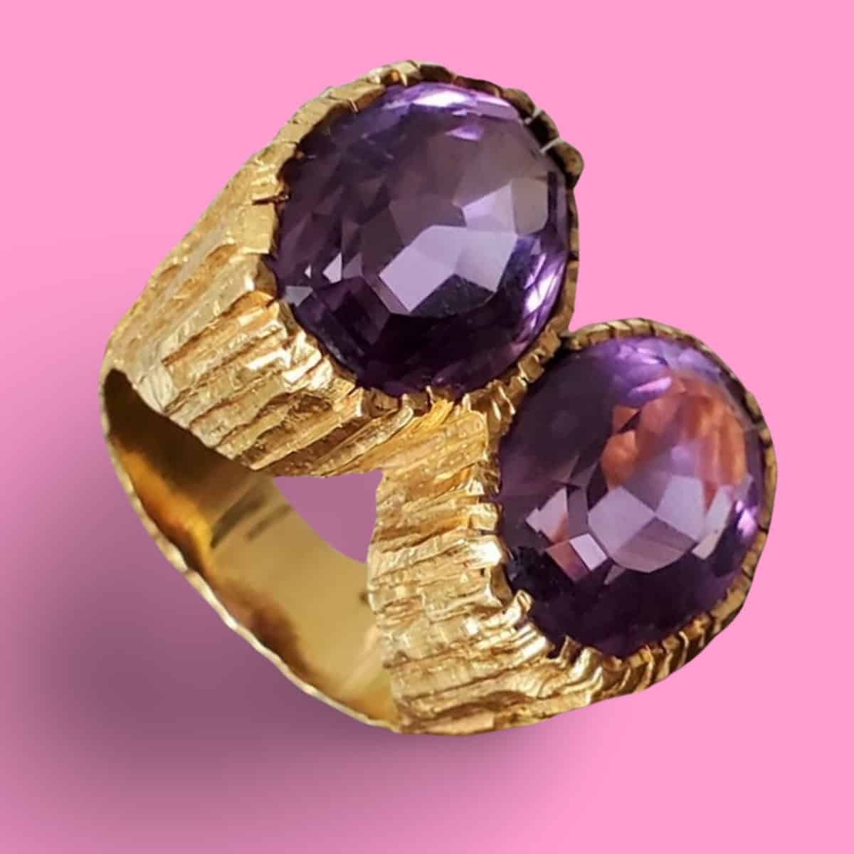 Amethyst and diamond ring by Andrew Grima