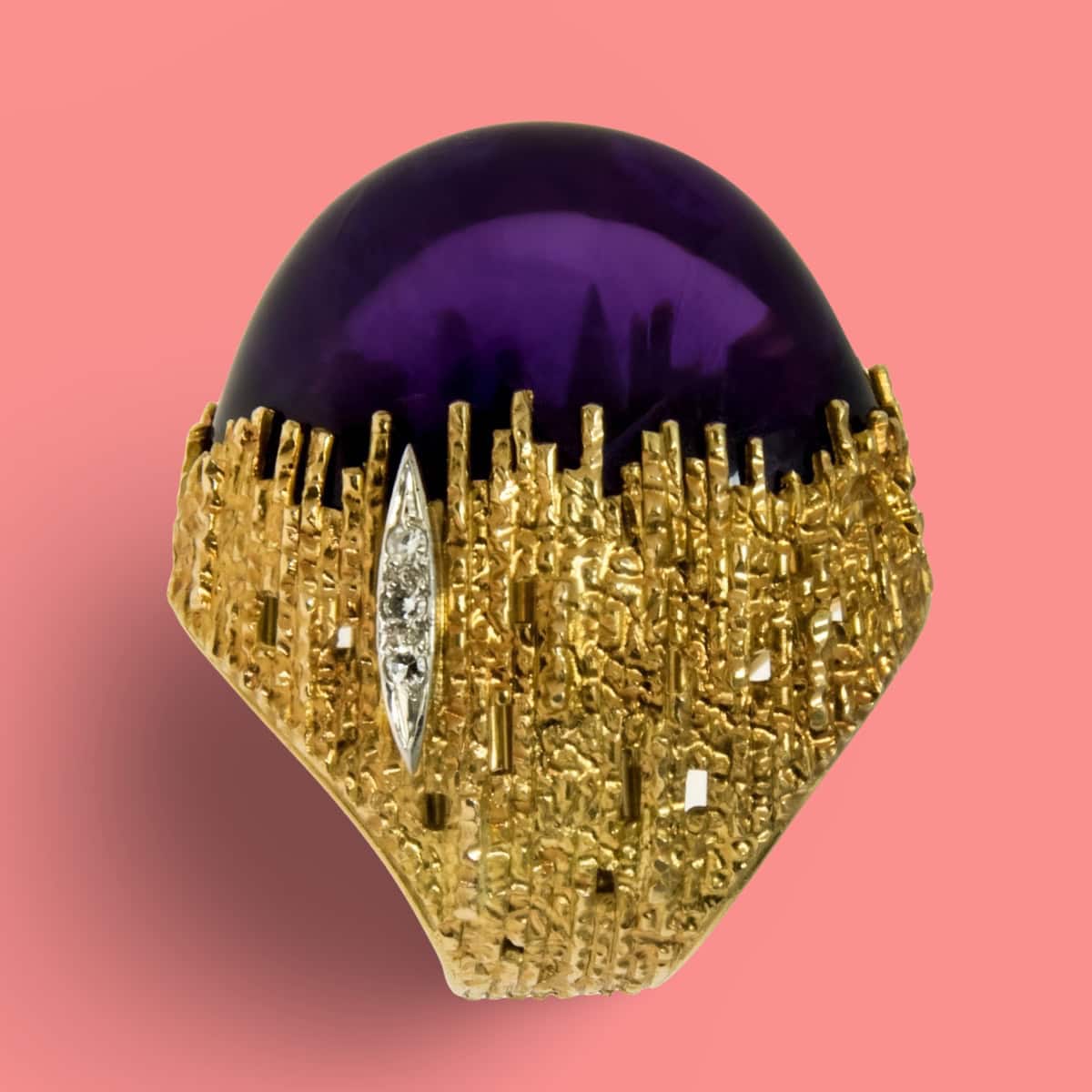 Amethyst gold and diamond cocktail ring by Andrew Grima