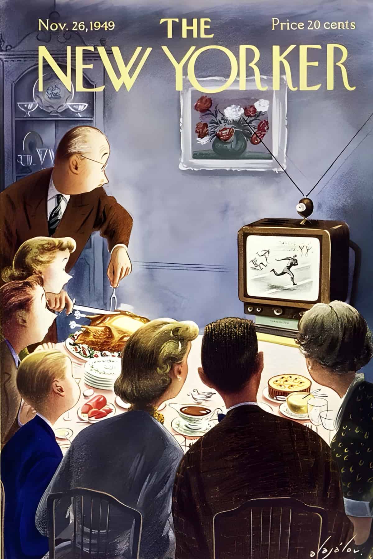 Thanksgiving New Yorker Magazine Cover Nov. 26, 1949. Artist: Constantin Alajalov