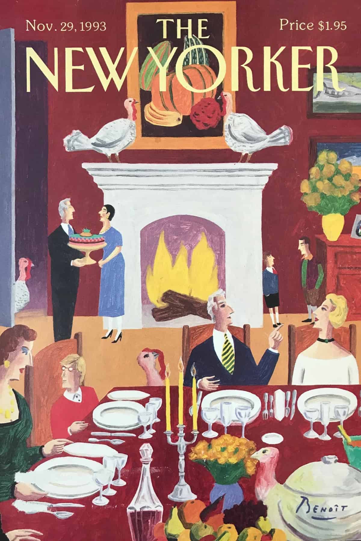 Thanksgiving New Yorker Magazine Cover Nov. 29, 1993. Artist:Benoît van Innis