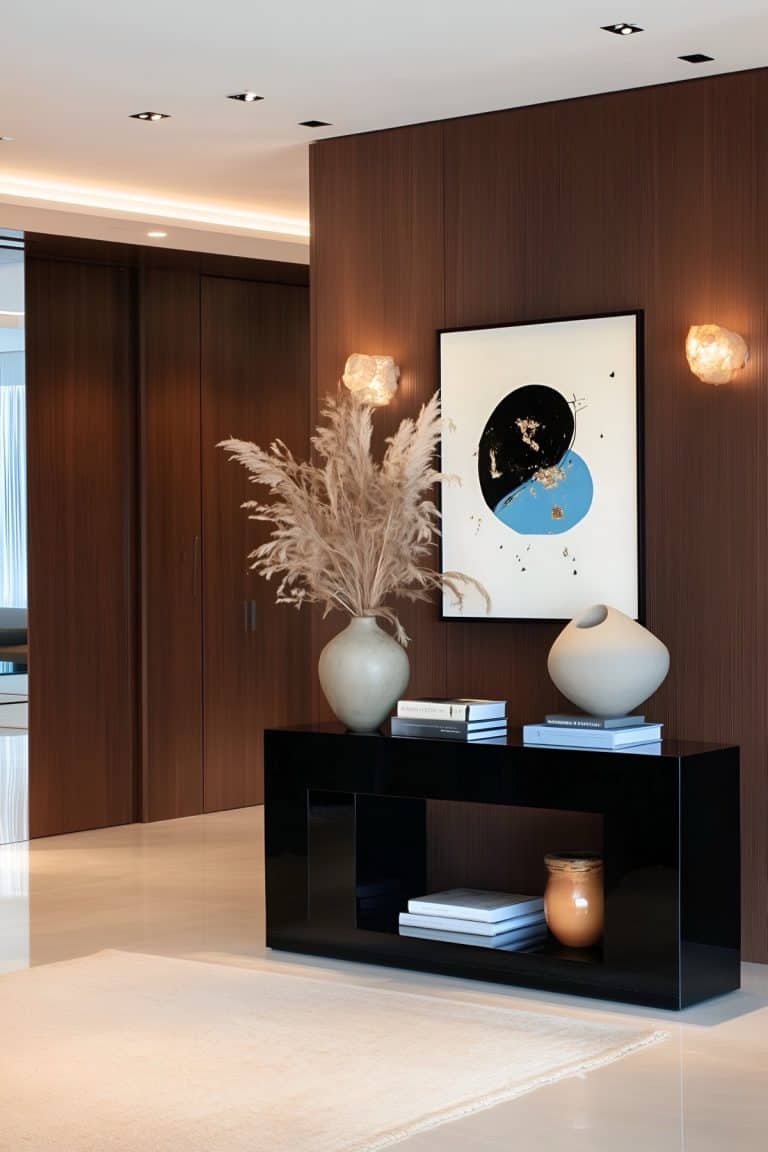 Picture of NYC Apartment Entryway Table Decor Ideas For Chic Urban Style